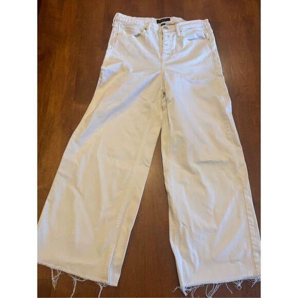 Woman’s banana republic white wide leg wide legs crop jeans size 28 waist - Picture 1 of 5